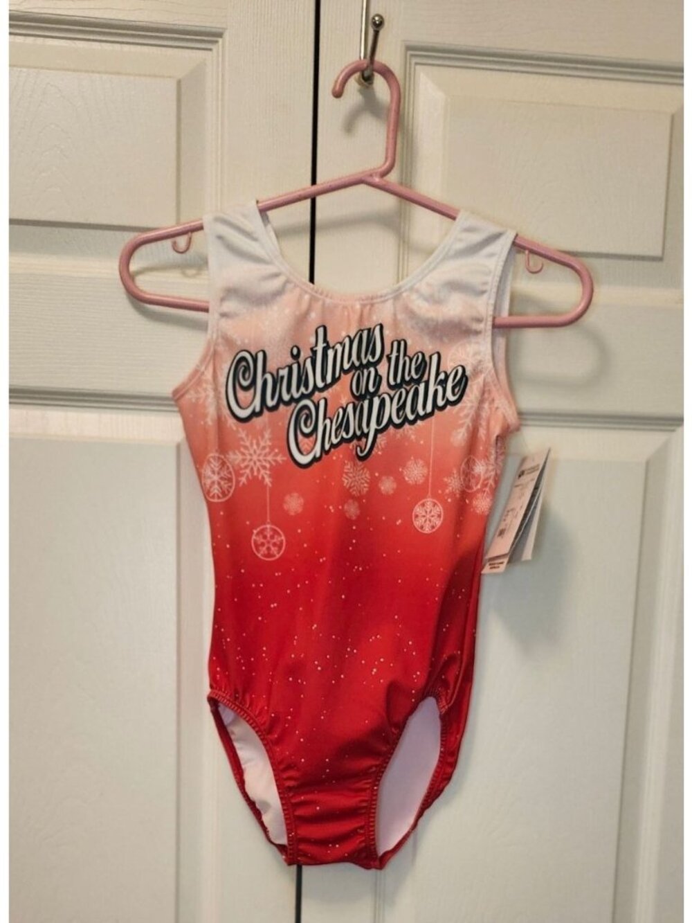 New GK Christmas On The Chesapeake 2022 Red White Snowflake Leotard Size AM